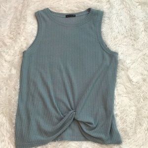 WAFFLE TANK WITH KNOT TIE SZ XL